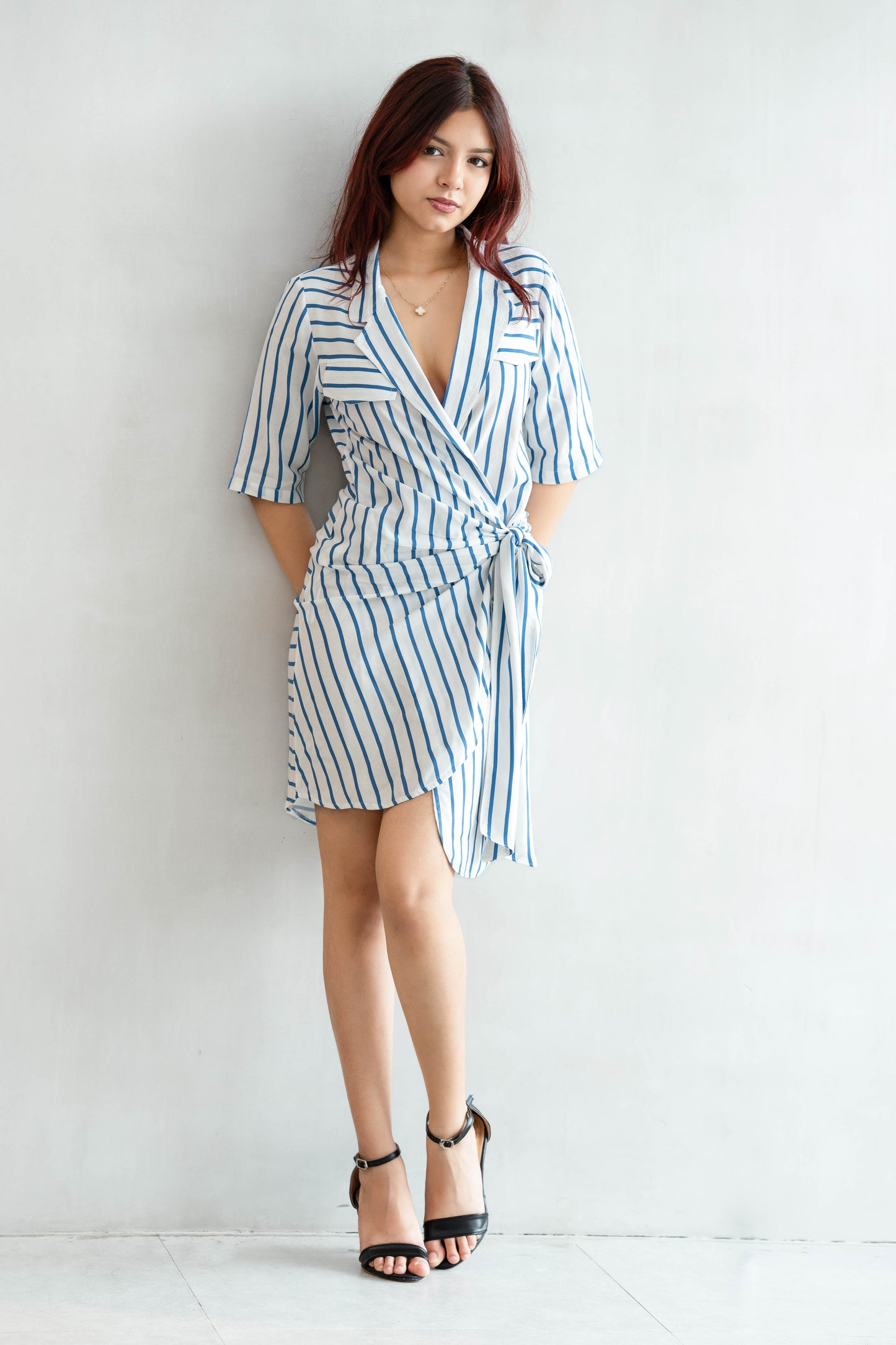 NAUTICAL MUSE WRAP DRESS