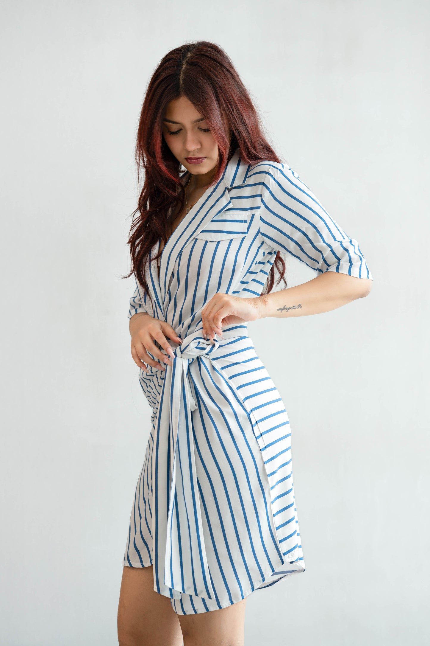 NAUTICAL MUSE WRAP DRESS