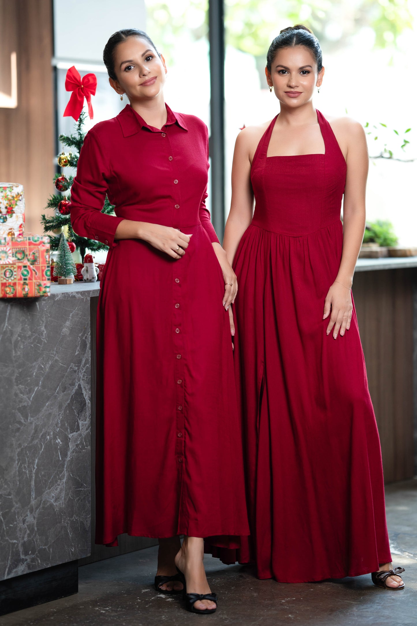 SCARLET HALO MAXI DRESS
