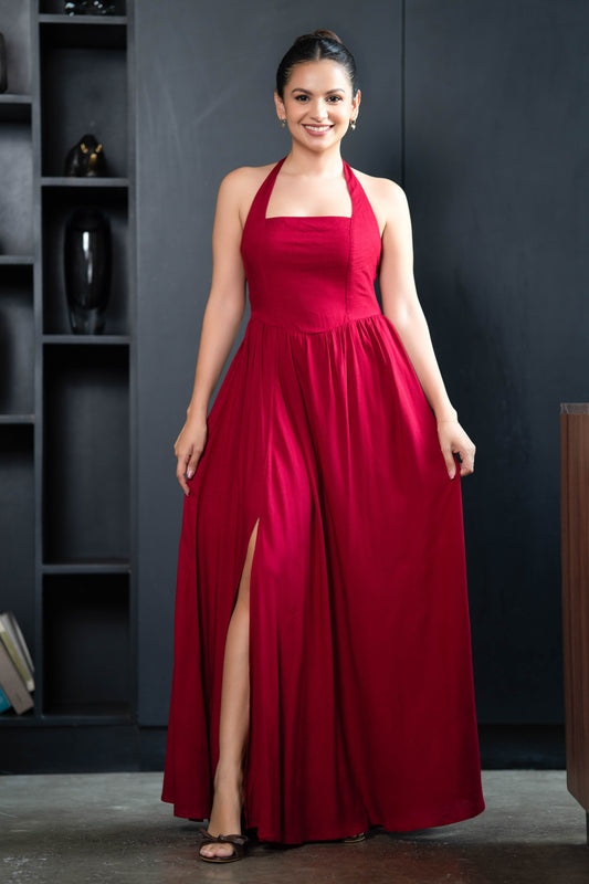 SCARLET HALO MAXI DRESS