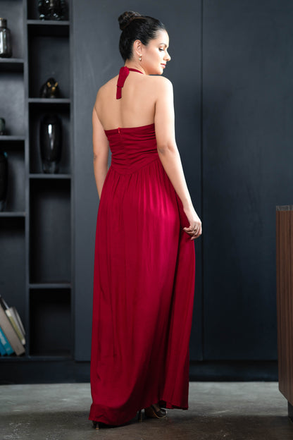 SCARLET HALO MAXI DRESS