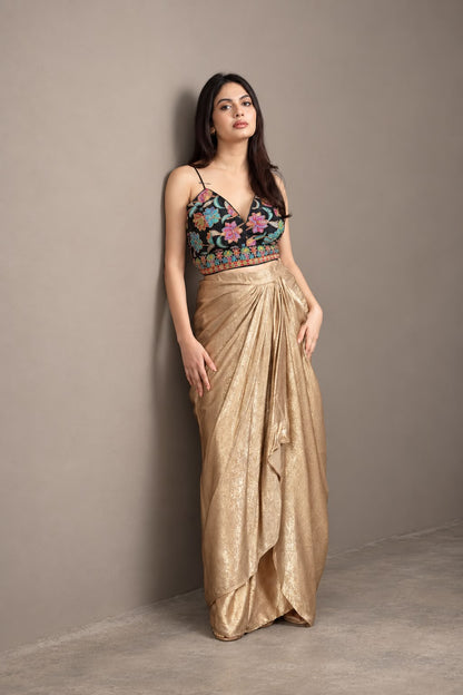 SUNEHRI DRAPE SKIRT