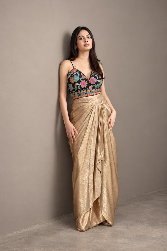 SUNEHRI DRAPE SKIRT